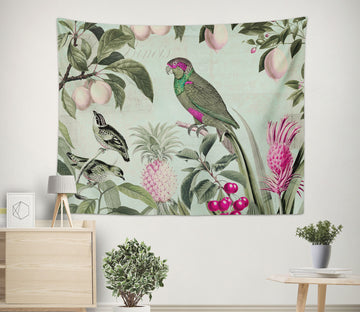 3D Parrot Lemon Pineapple 11847 Andrea haase Tapestry Hanging Cloth Hang