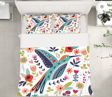 3D Flower Pattern Bird 64008 Bed Pillowcases Quilt