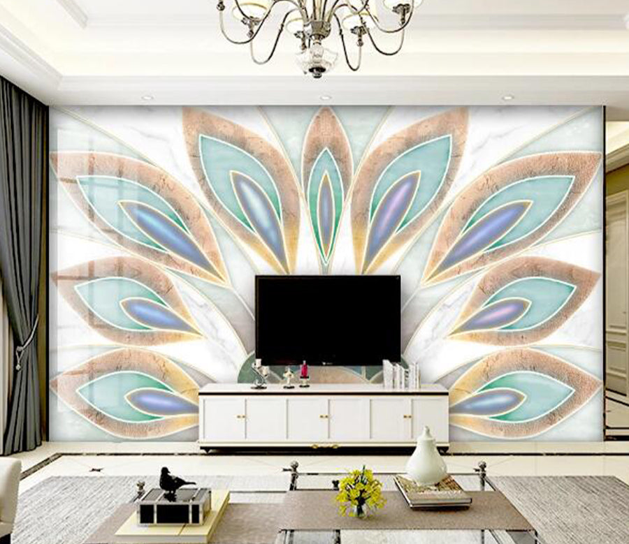 3D Flower Leaf WC2580 Wall Murals