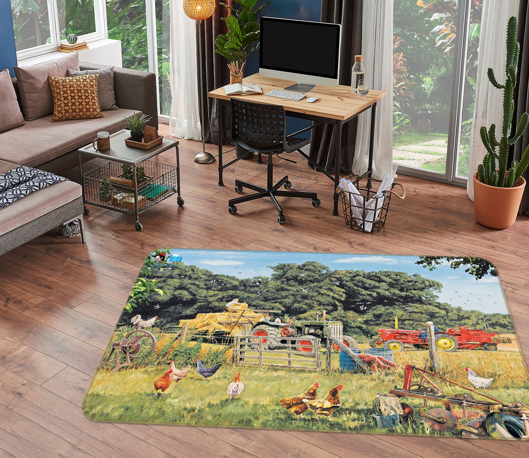 3D Farm 8917 Trevor Mitchell Rug Non Slip Rug Mat