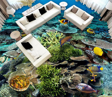 3D Sea Creatures 083 Floor Mural  Self-Adhesive Sticker Bathroom Non-slip Waterproof Flooring Murals