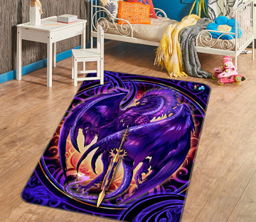 3D Purple Dragon 8232 Ruth Thompson Rug Non Slip Rug Mat