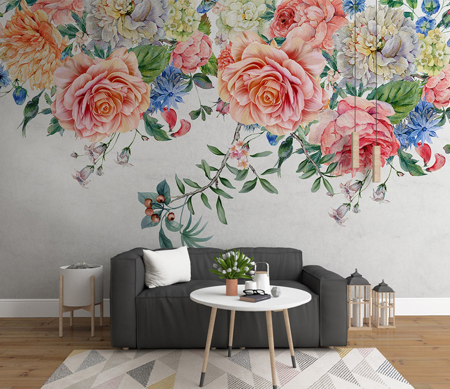 3D Rose Peony WC536 Wall Murals