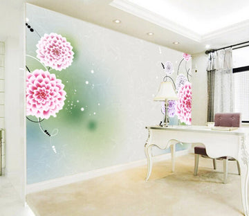 3D Red Peony WC280 Wall Murals