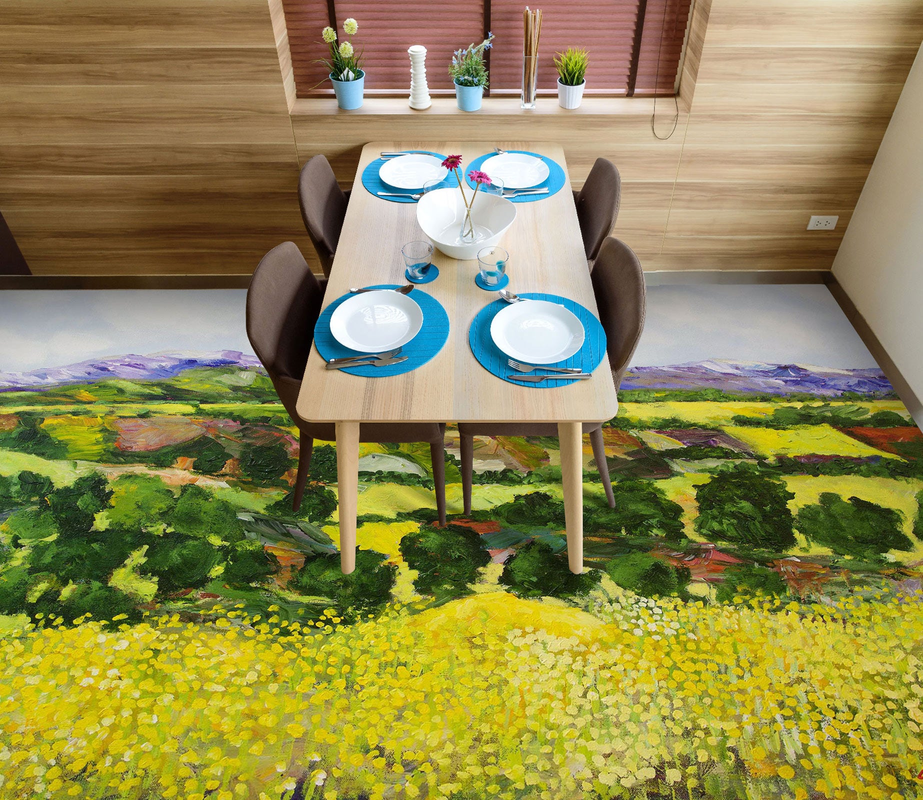 3D Yellow Grass Forest 9638 Allan P. Friedlander Floor Mural  Wallpaper Murals Self-Adhesive Removable Print Epoxy