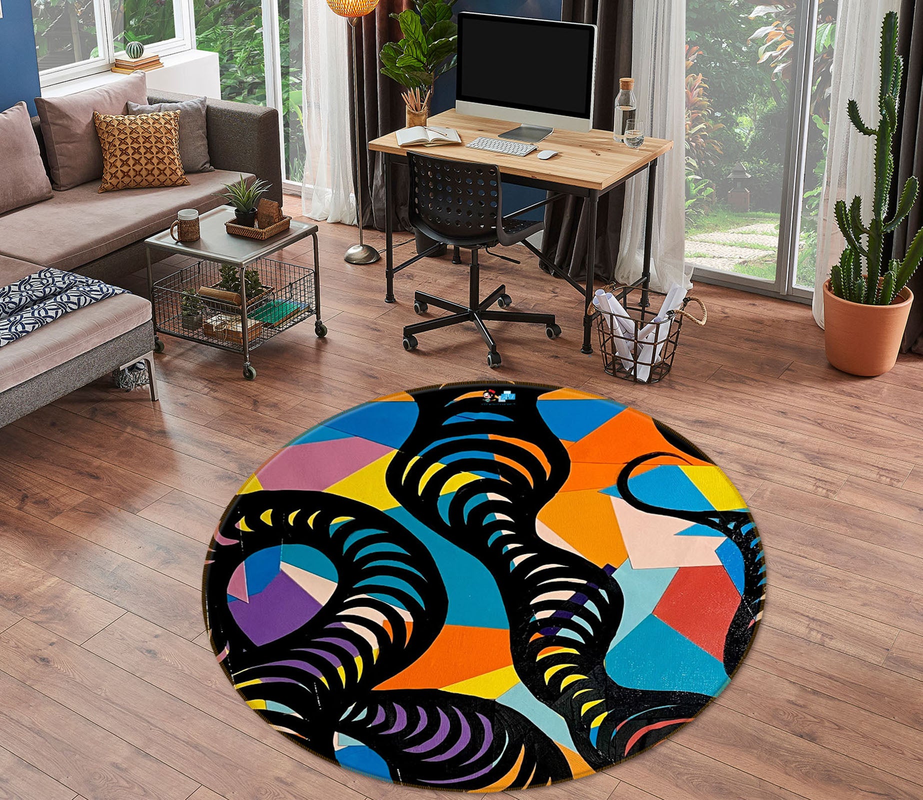 3D Painted Graphics 8252 Jacqueline Reynoso Rug Round Non Slip Rug Mat