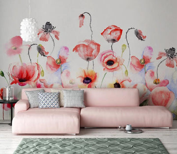 3D Watercolor Rose WC2367 Wall Murals