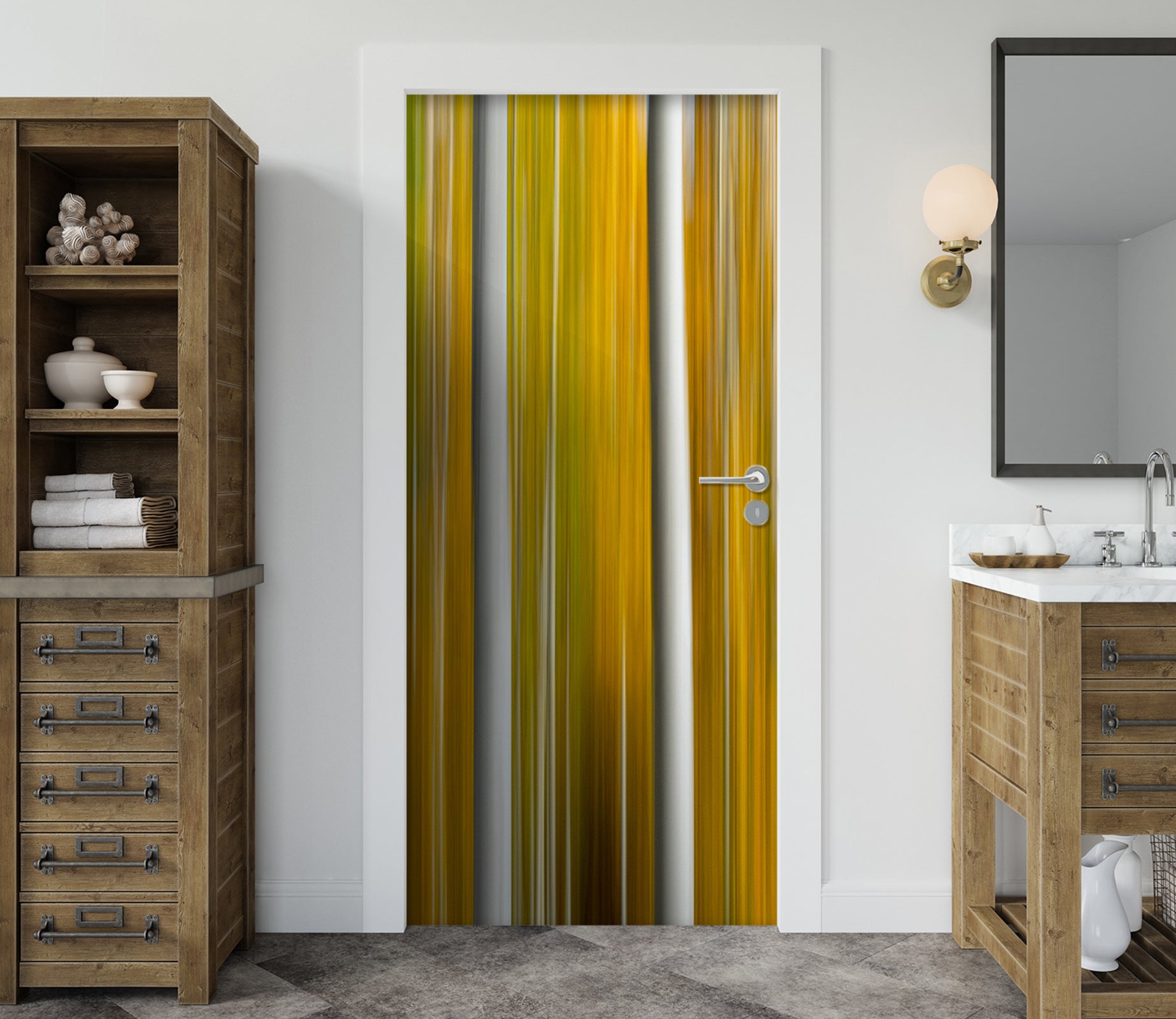 3D Yellow Stripe 12034 Marco Carmassi Door Mural