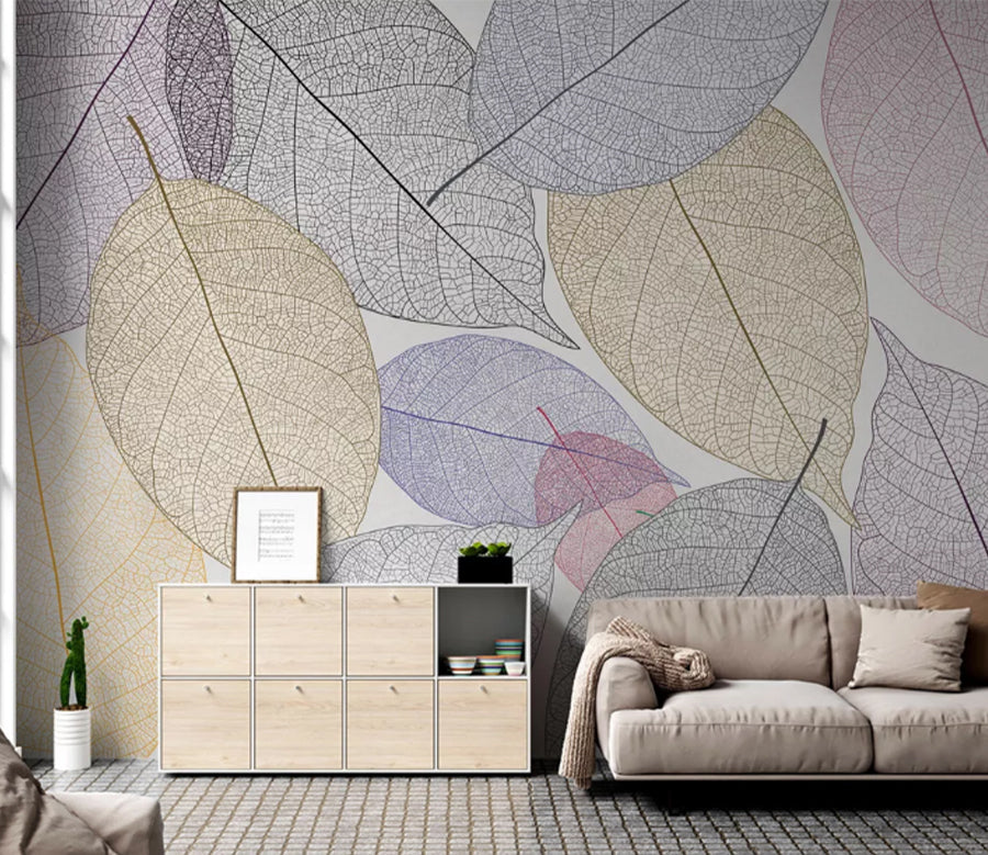 3D Transparent Leaves WC2329 Wall Murals