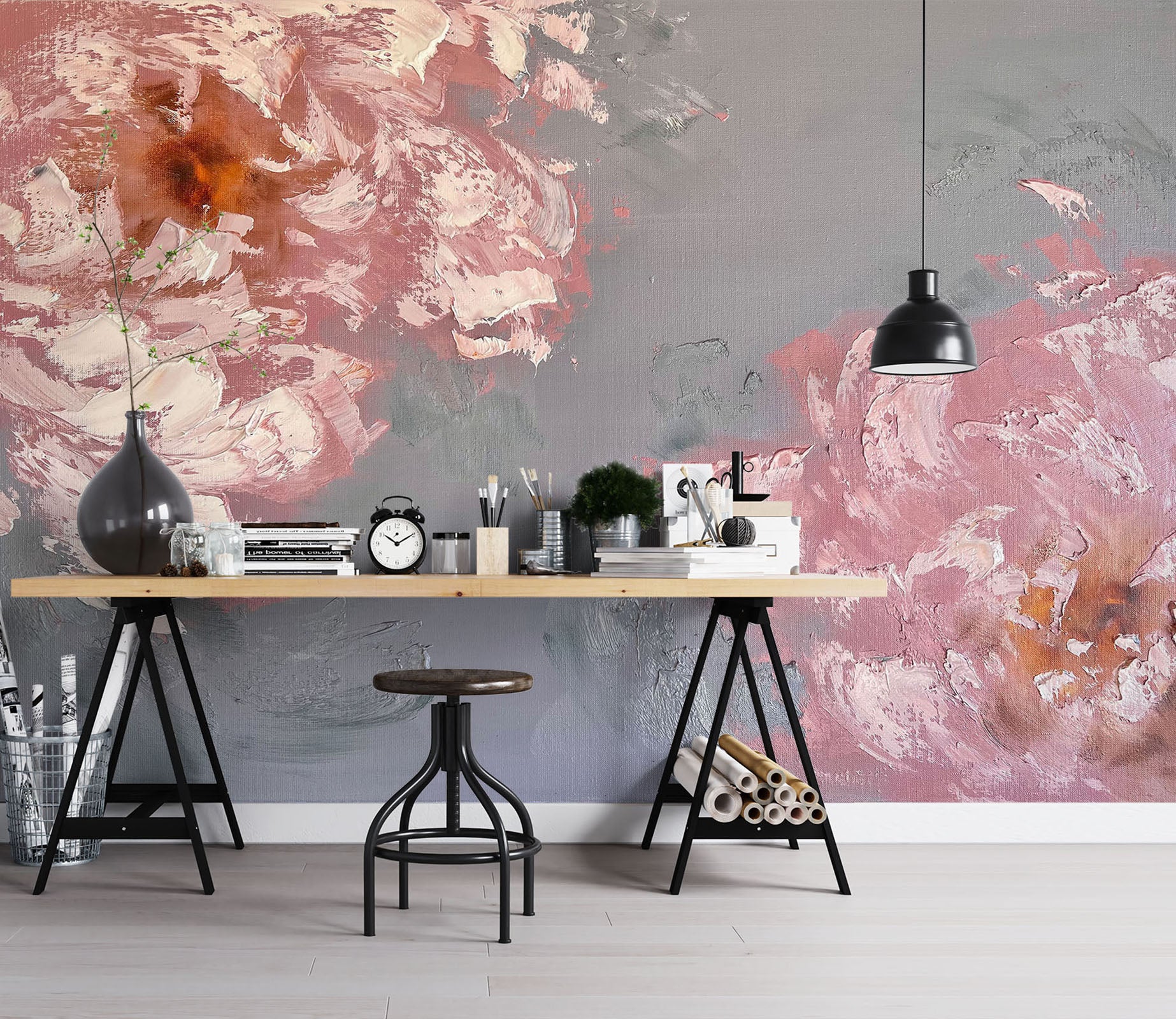 3D Pink Flower 2621 Skromova Marina Wall Mural Wall Murals