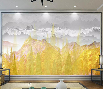 3D Golden Mountain WC1905 Wall Murals