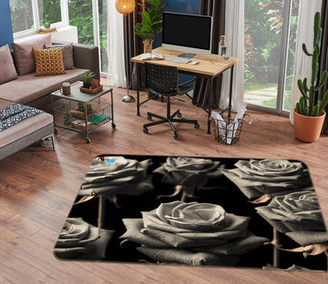 3D Gray Rose 6717 Assaf Frank Rug Non Slip Rug Mat