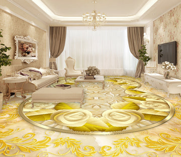 3D Golden Pattern WG231 Floor Mural Wallpaper AJ Wallpaper 2 