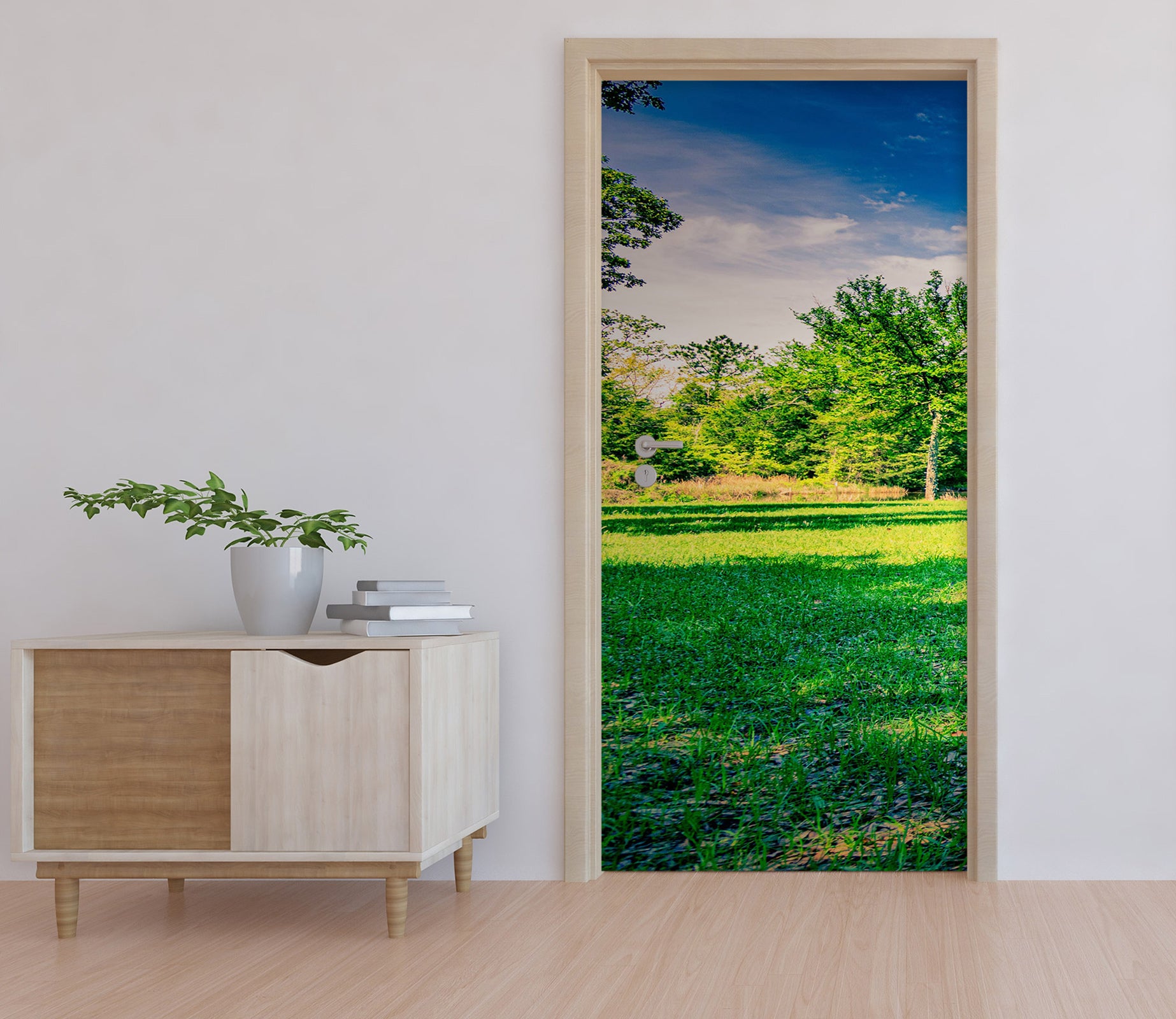 3D Green Lawn Trees 107194 Beth Sheridan Door Mural