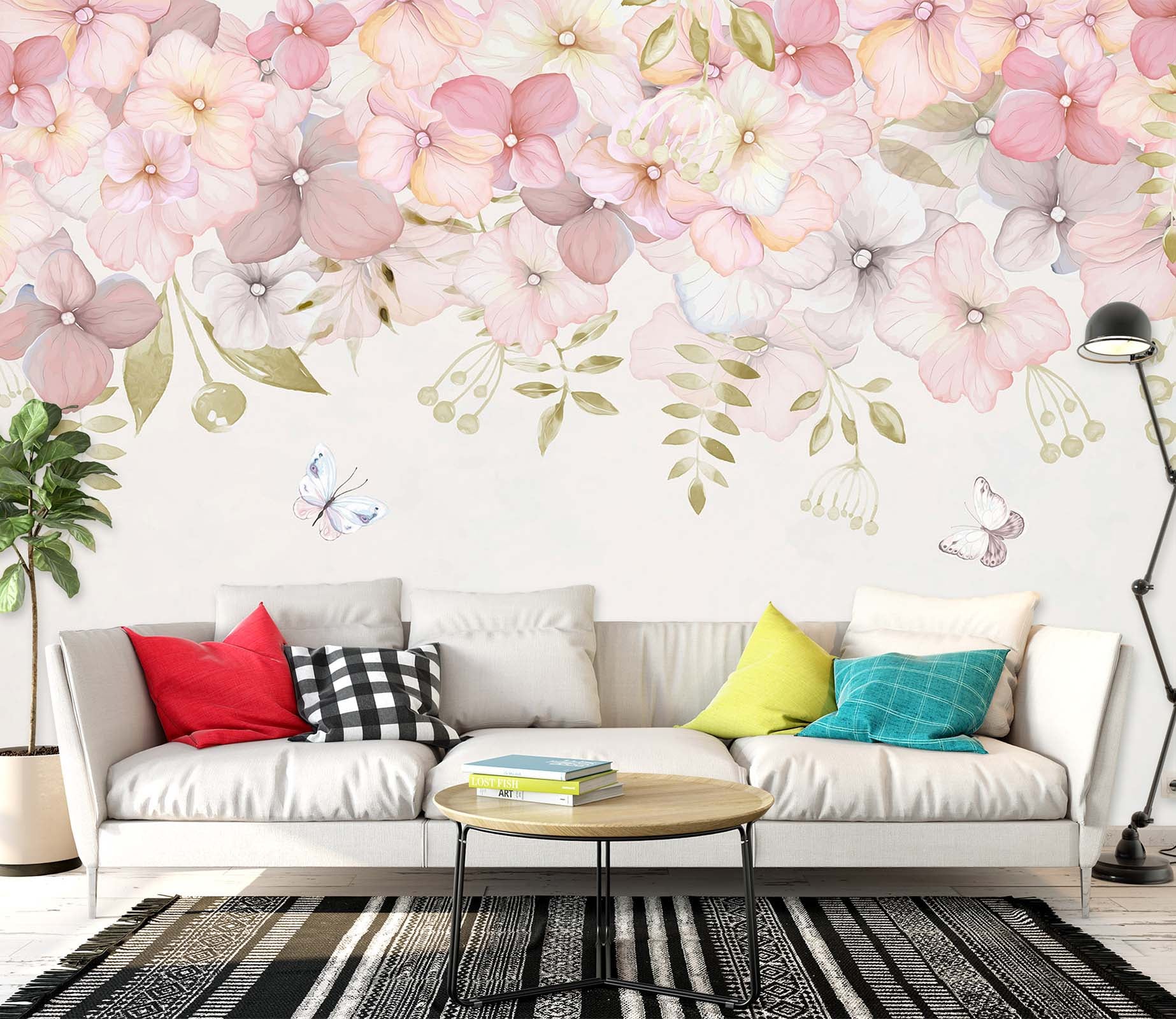 3D Pink Peach 1462 Wall Murals