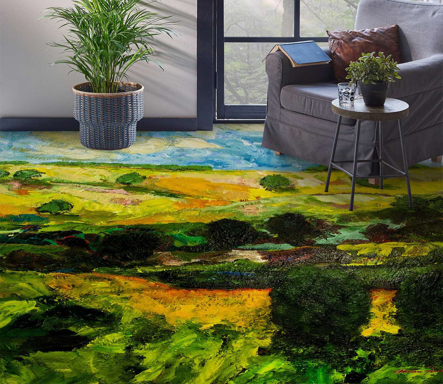 3D Grass Trees 9631 Allan P. Friedlander Floor Mural  Wallpaper Murals Self-Adhesive Removable Print Epoxy