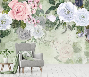 3D Red Peony WC703 Wall Murals