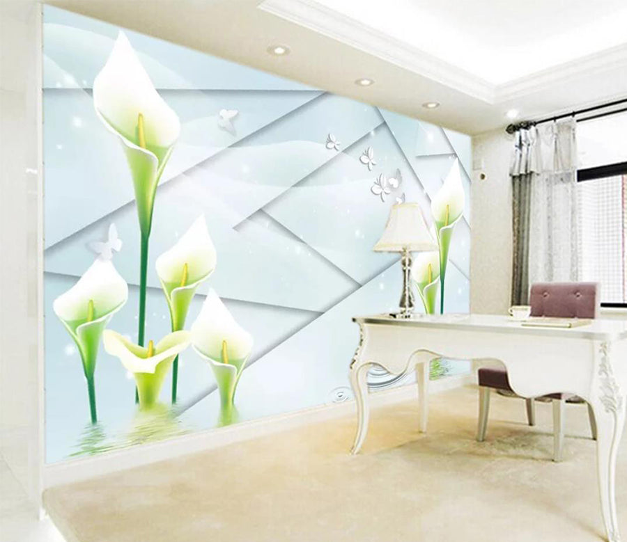 3D Lily River WC188 Wall Murals