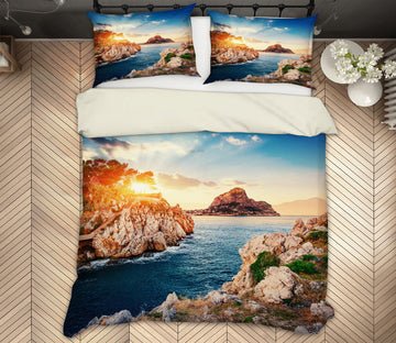 3D Sea Stone 67153 Bed Pillowcases Quilt