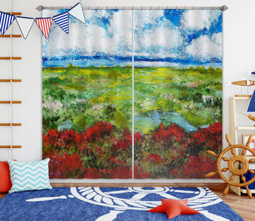 3D Steppe Lake 250 Allan P. Friedlander Curtain Curtains Drapes