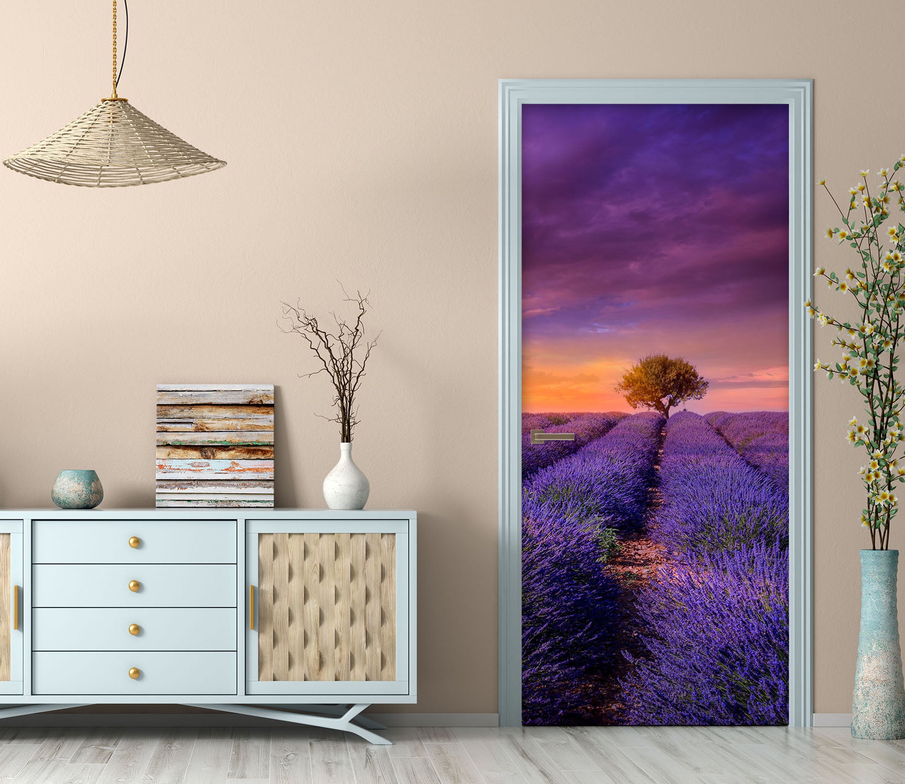 3D Lavender Field 114136 Marco Carmassi Door Mural