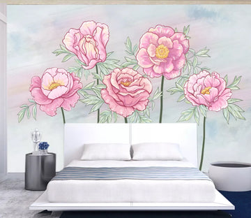 3D Pink Rose WC952 Wall Murals