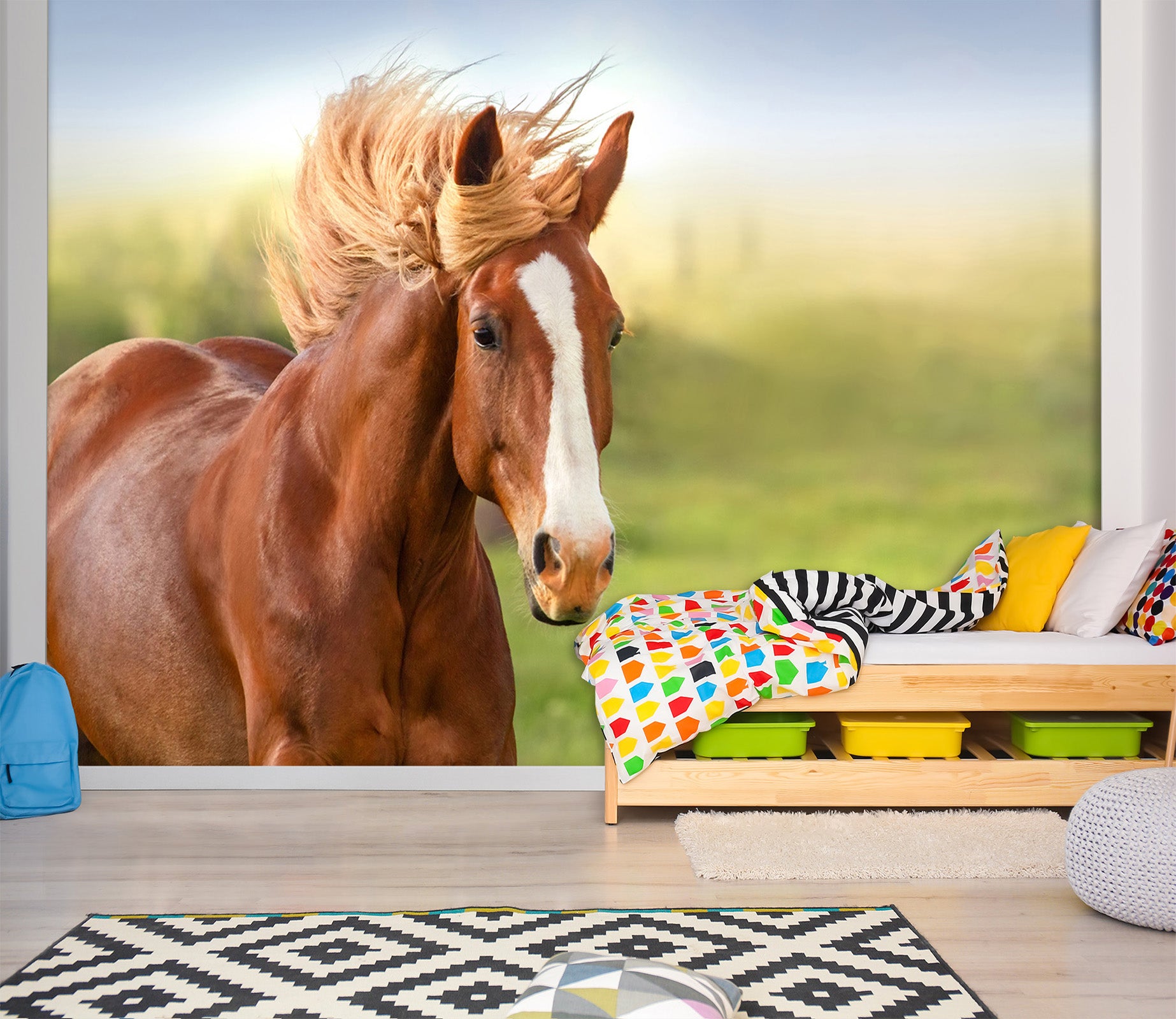 3D Running Horse 301 Wall Murals