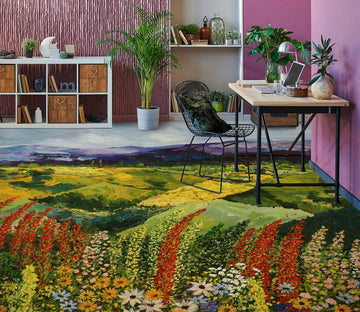 3D Lawn Hillside Flowers 9540 Allan P. Friedlander Floor Mural  Wallpaper Murals Self-Adhesive Removable Print Epoxy