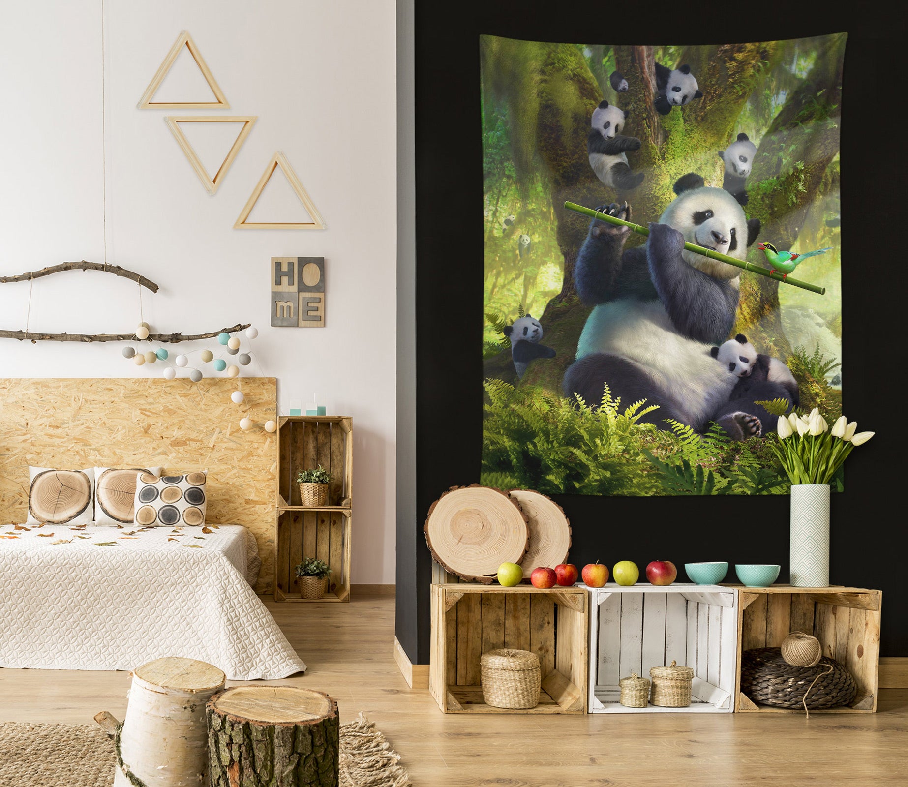 3D Panda 111155 Jerry LoFaro Tapestry Hanging Cloth Hang