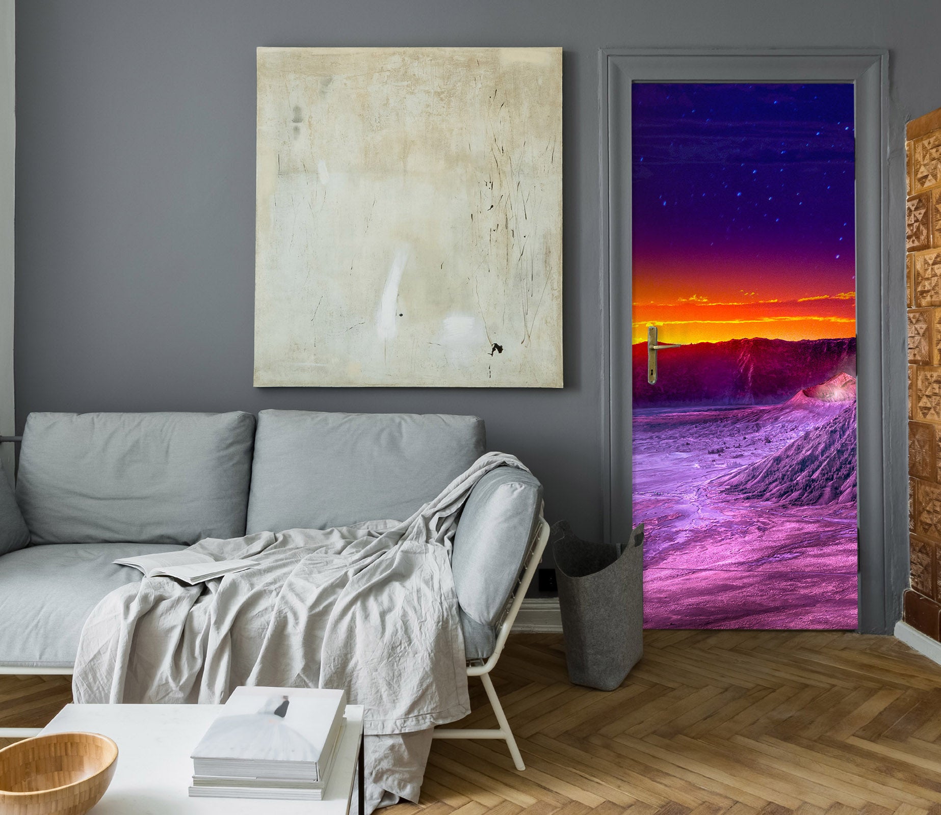 3D Sunset Starry Sky 12012 Marco Carmassi Door Mural