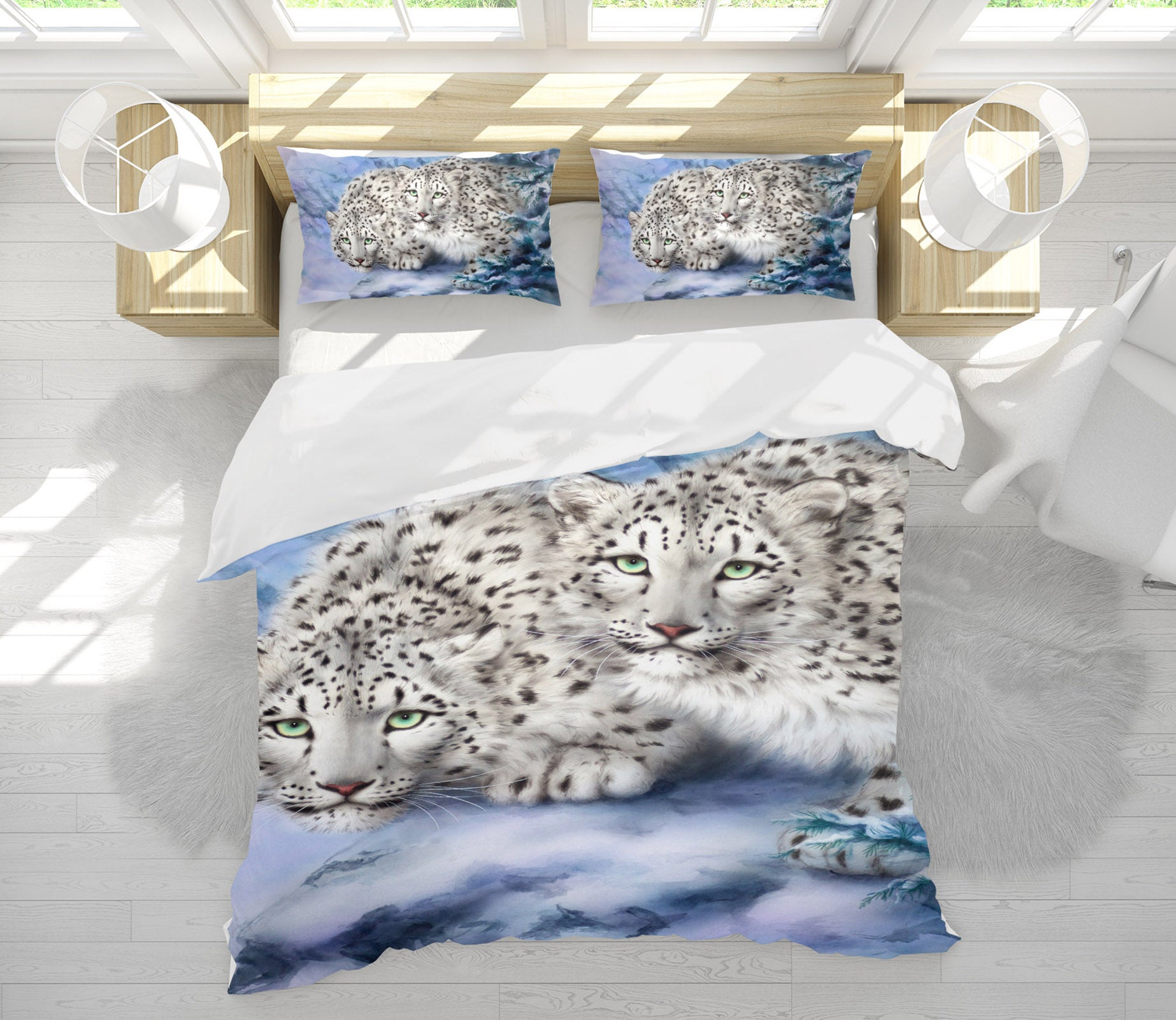 3D Snow Leopard 5903 Kayomi Harai Bedding Bed Pillowcases Quilt Cover Duvet Cover