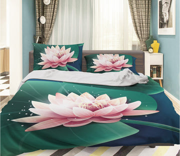 3D Lotus Leaf 100 Bed Pillowcases Quilt