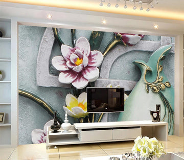 3D Purple Flower WC639 Wall Murals