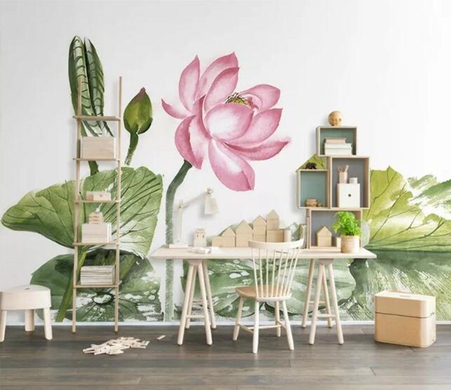 3D Lotus Flower WC104 Wall Murals