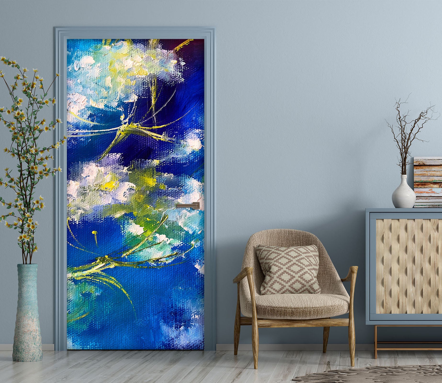 3D White Print 3313 Skromova Marina Door Mural