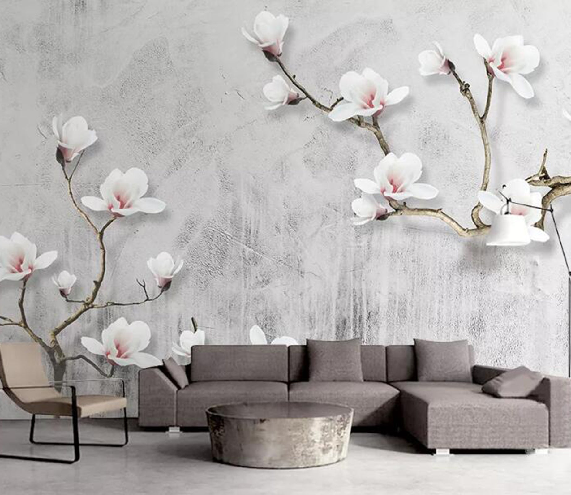 3D White Flowers WG03 Wall Murals Wallpaper AJ Wallpaper 2 