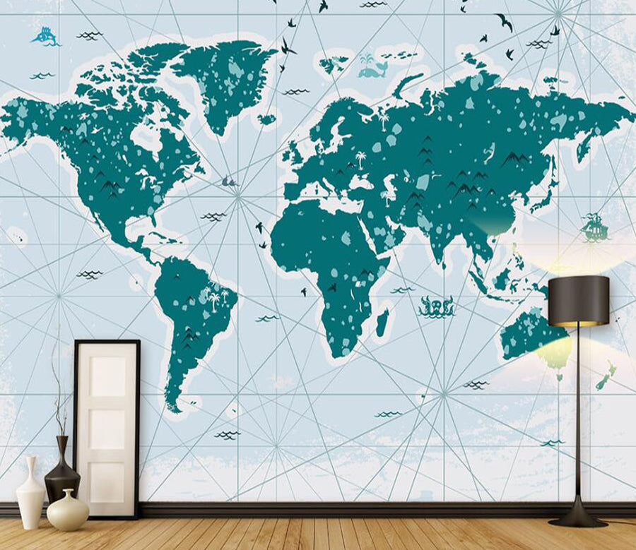 3D World Map 053 Wall Murals