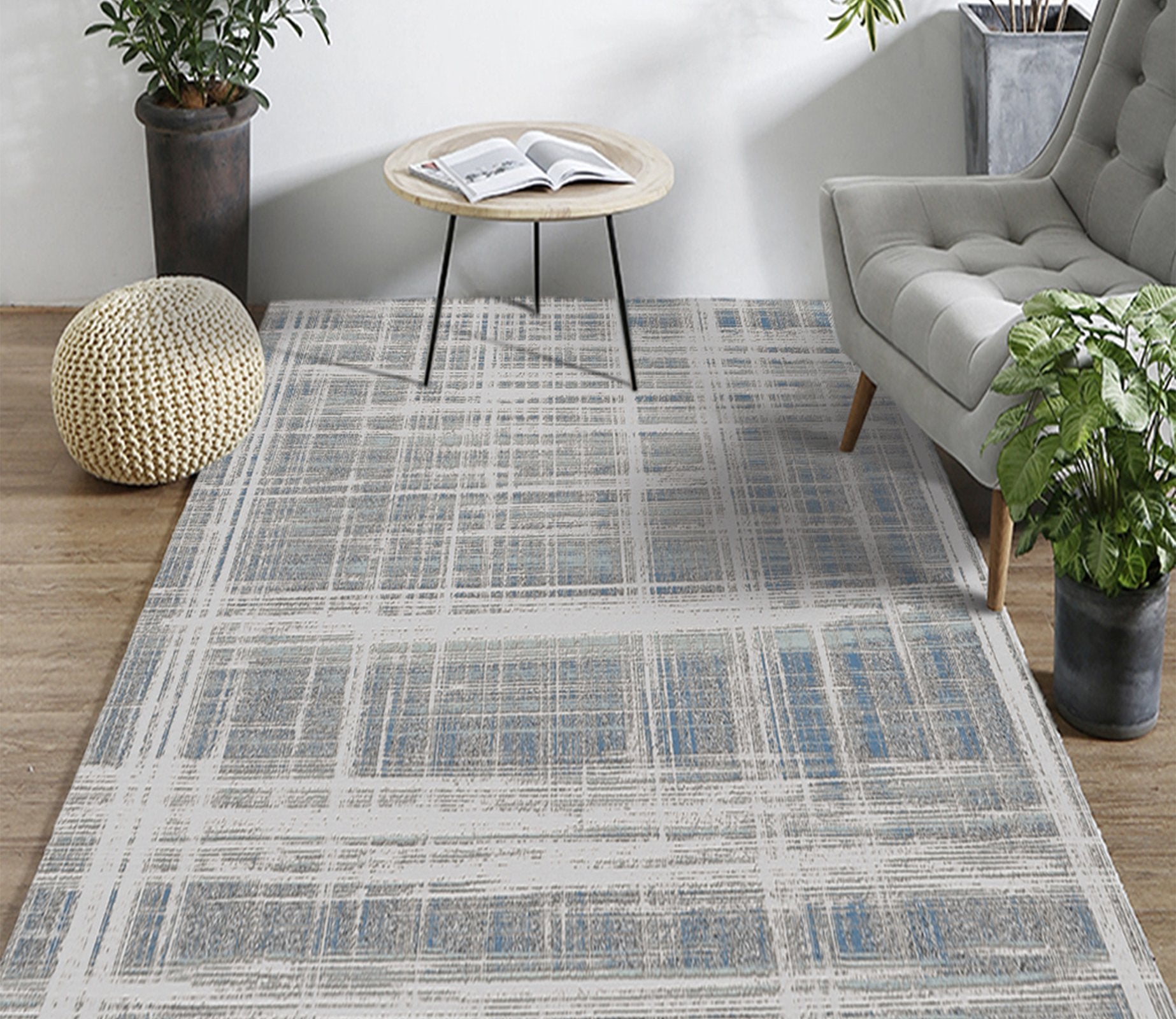 3D Gray Stripe WG092 Non Slip Rug Mat Mat AJ Creativity Home 