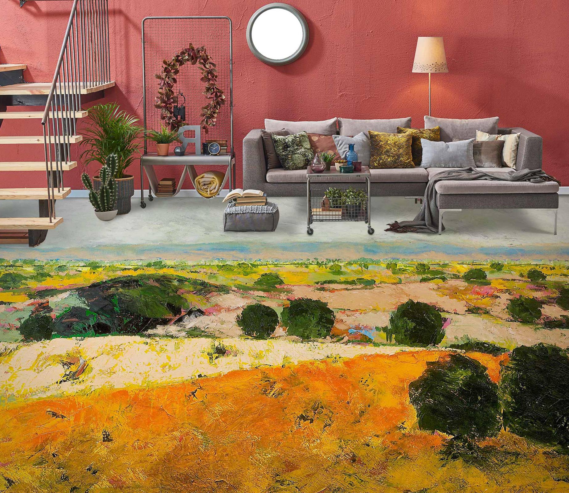 3D Grassy Hillside 9559 Allan P. Friedlander Floor Mural  Wallpaper Murals Self-Adhesive Removable Print Epoxy