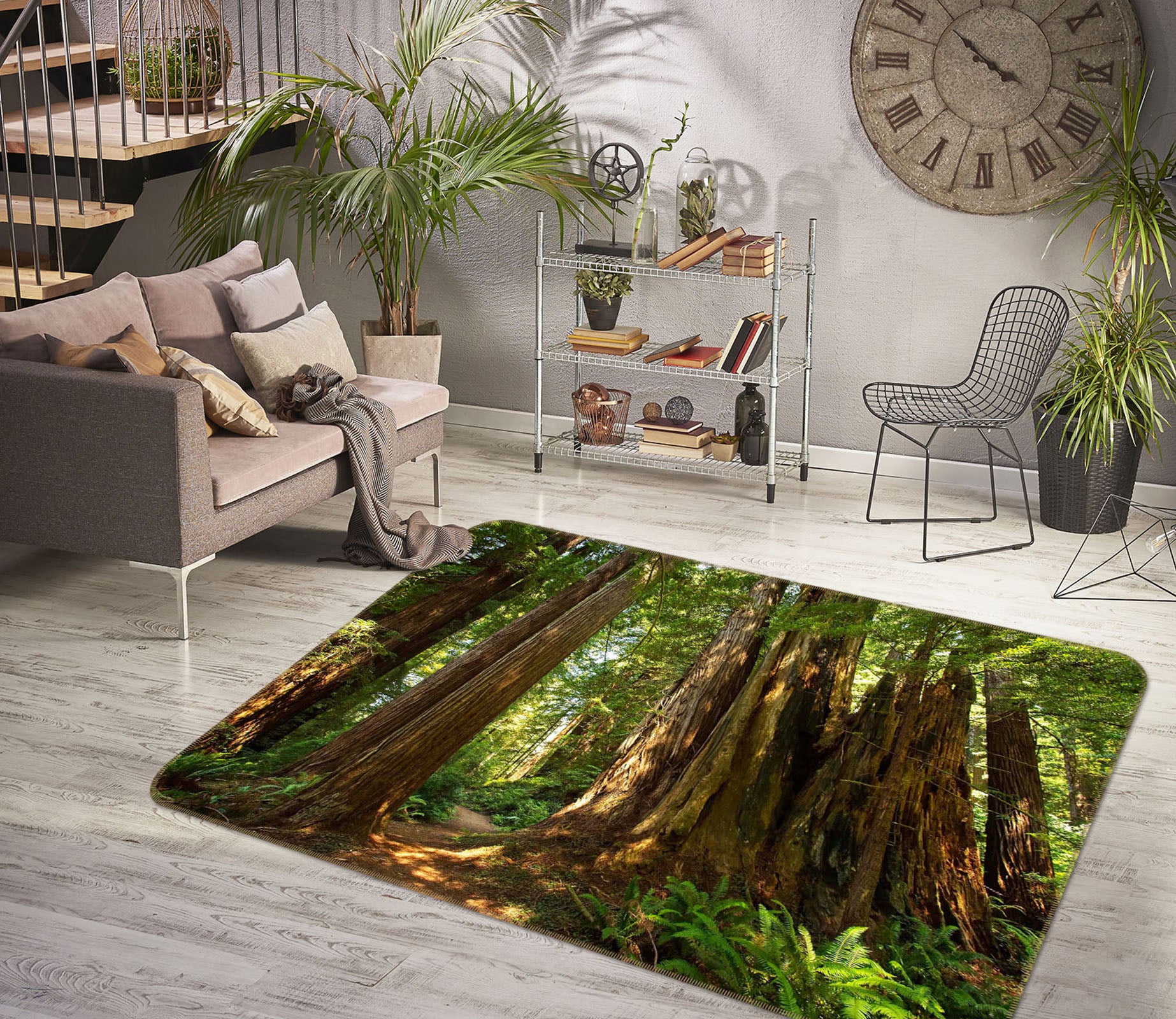 3D Old Forest 1122 Kathy Barefield Rug Non Slip Rug Mat