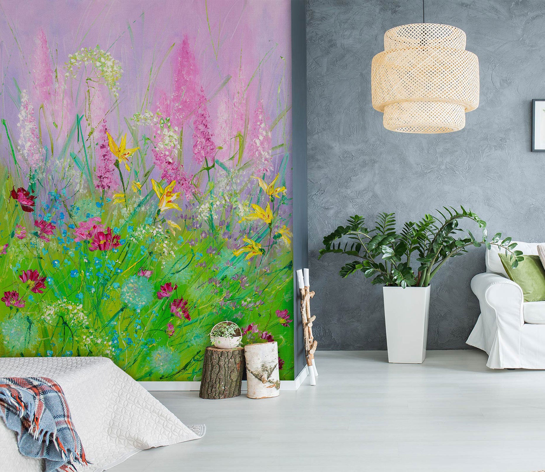 3D Green Grass Flower 187 Skromova Marina Wall Mural Wall Murals