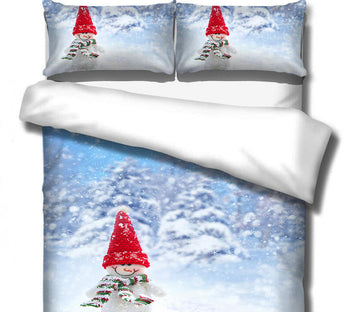 3D Snowman 32133 Christmas Quilt Duvet Cover Xmas Bed Pillowcases