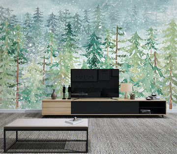 3D Forest Snow WG035 Wall Murals