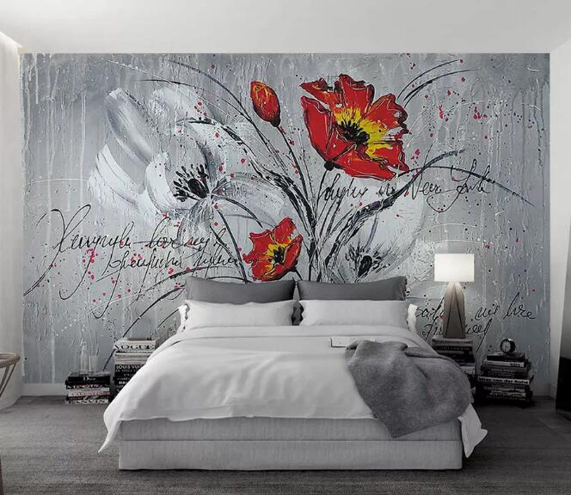 3D Red Flower WG58 Wall Murals Wallpaper AJ Wallpaper 2 