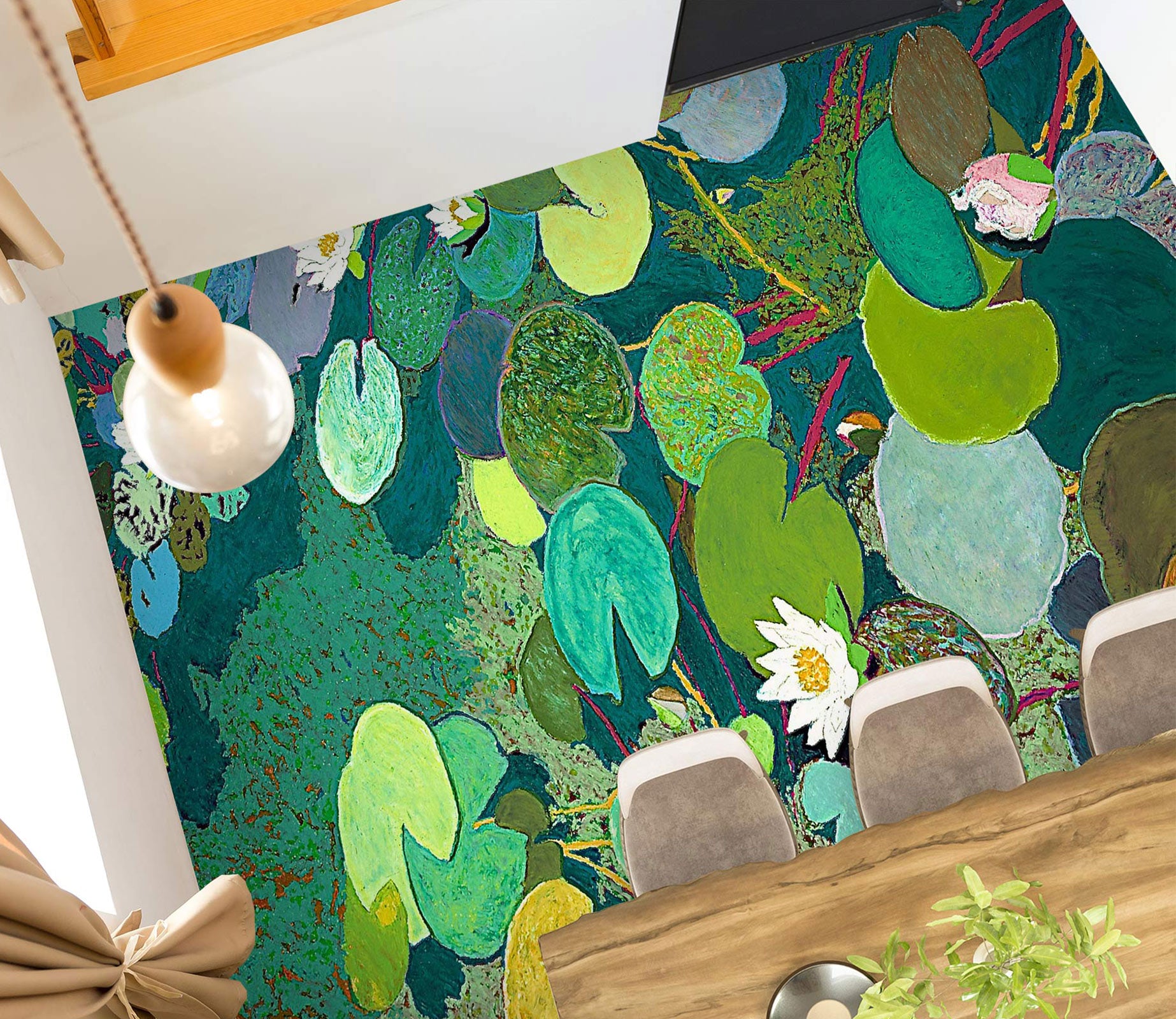 3D Lotus Leaf Pond Painting 96105 Allan P. Friedlander Floor Mural  Wallpaper Murals Self-Adhesive Removable Print Epoxy