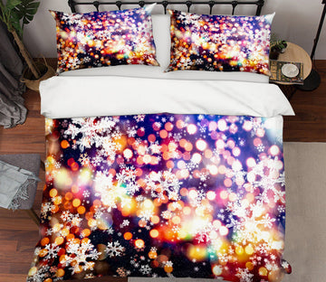 3D Aperture Snowflake 53024 Christmas Quilt Duvet Cover Xmas Bed Pillowcases