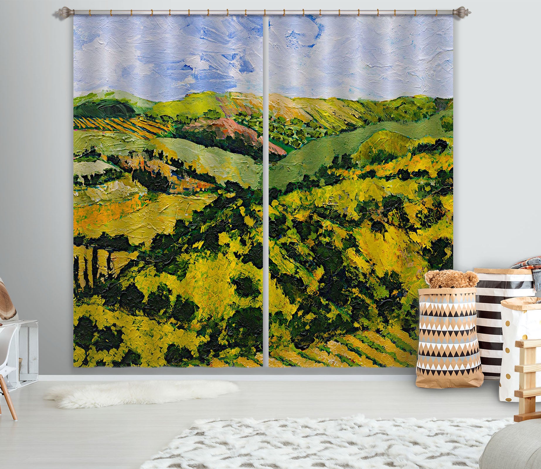 3D Deep Valley 184 Allan P. Friedlander Curtain Curtains Drapes