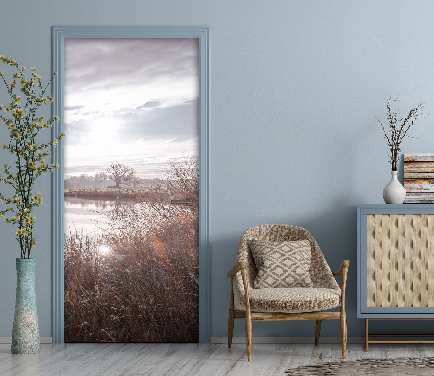 3D River Grass 10228 Assaf Frank Door Mural