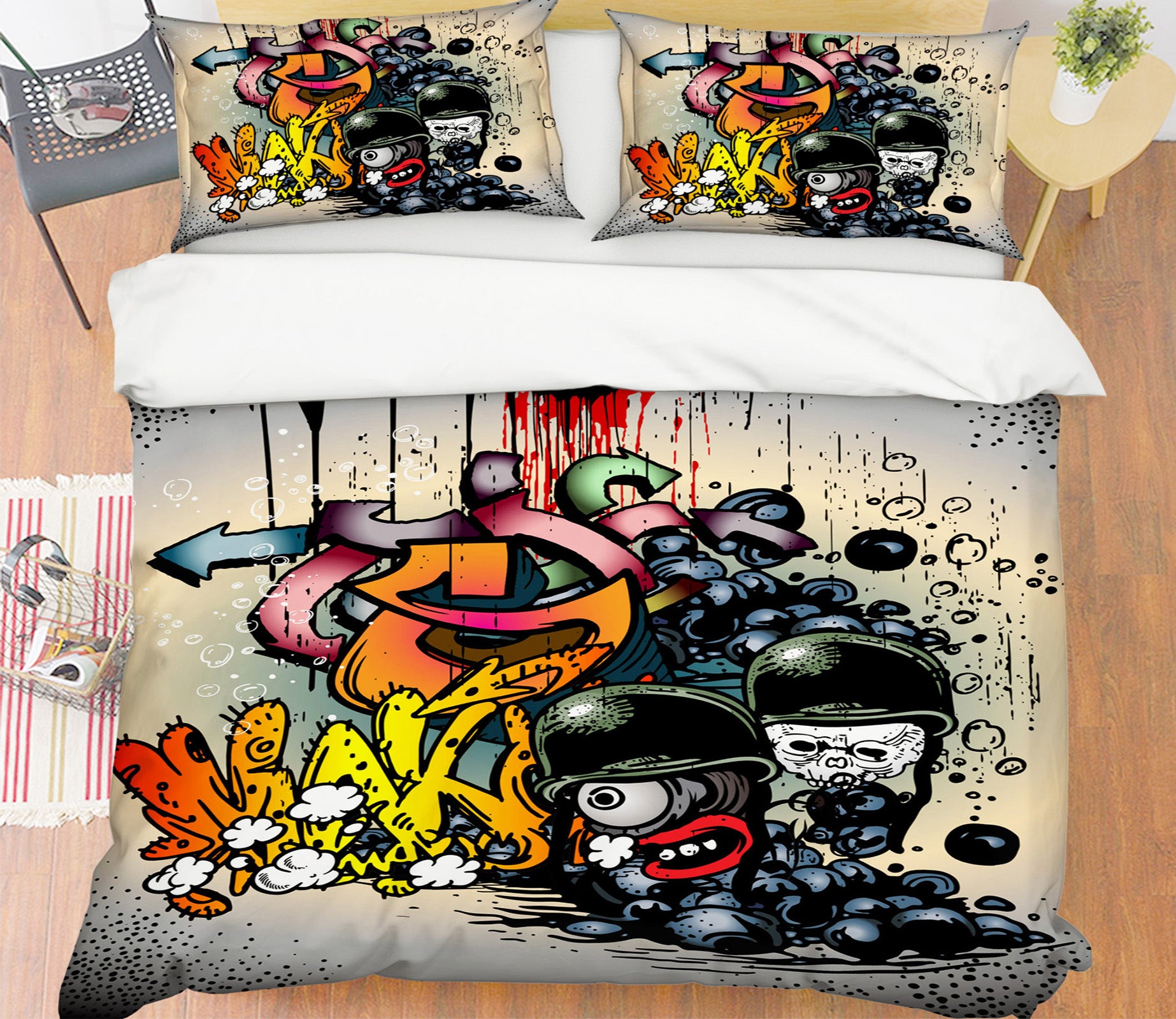 3D Graffiti Letters 67023 Bed Pillowcases Quilt