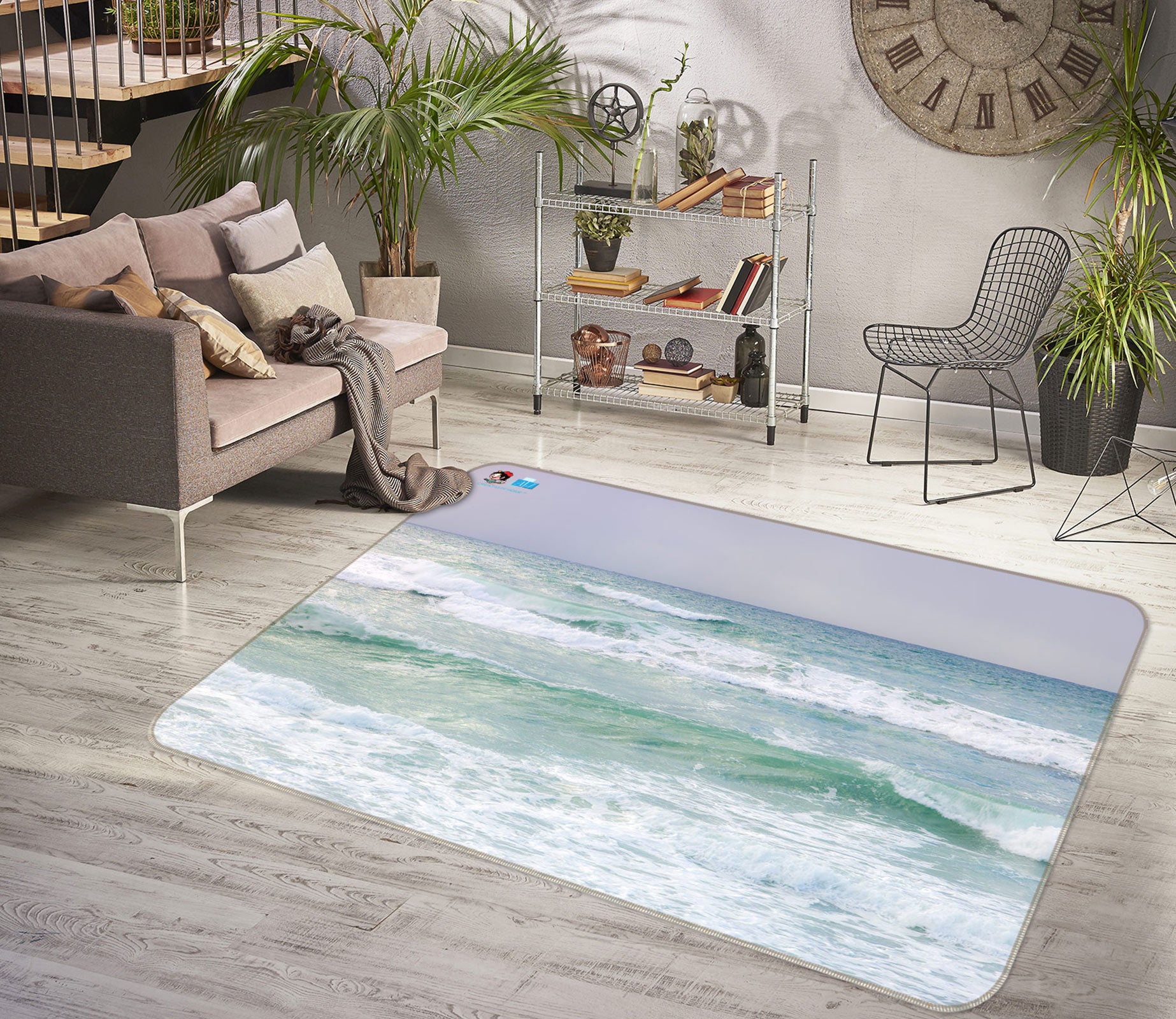 3D Ocean Waves 6826 Assaf Frank Rug Non Slip Rug Mat